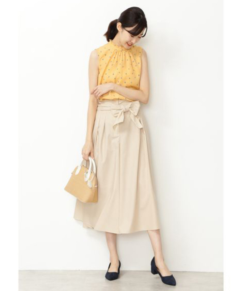 NATURAL BEAUTY BASIC（ナチュラルビューティーベーシック）の「手洗い可能/ドット×フラワースタンドネックブラウス（シャツ/ブラウス・レディース・イエロー系その他/ブラック系その他・SMALL/MEDIUM）」の11枚目の写真