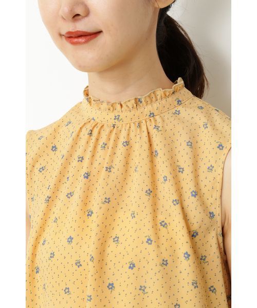NATURAL BEAUTY BASIC（ナチュラルビューティーベーシック）の「手洗い可能/ドット×フラワースタンドネックブラウス（シャツ/ブラウス・レディース・イエロー系その他/ブラック系その他・SMALL/MEDIUM）」の16枚目の写真