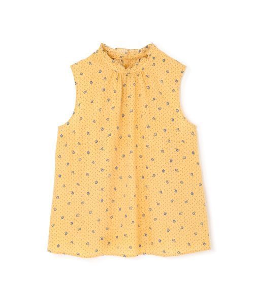 NATURAL BEAUTY BASIC（ナチュラルビューティーベーシック）の「手洗い可能/ドット×フラワースタンドネックブラウス（シャツ/ブラウス・レディース・イエロー系その他/ブラック系その他・SMALL/MEDIUM）」の4枚目の写真