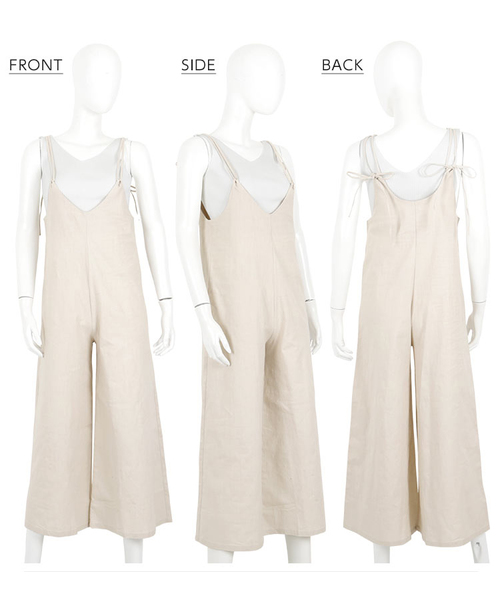 KOBE LETTUCE(コウベレタス)の「リネンタッチオールインワン(つなぎ/オールインワン・レディース・ブラック/ベージュ/カーキ/イエロー・FREE)」の13枚目の写真