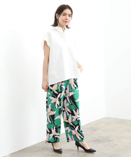 SALON adam et rope'（サロン アダム エ ロペ）の「フレンチスリーブシャツ（シャツ/ブラウス・レディース・ホワイト/ブラック/ブルー系その他4・FREE）」の6枚目の写真