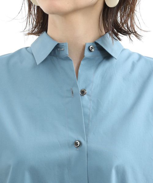 SALON adam et rope'（サロン アダム エ ロペ）の「フレンチスリーブシャツ（シャツ/ブラウス・レディース・ホワイト/ブラック/ブルー系その他4・FREE）」の9枚目の写真