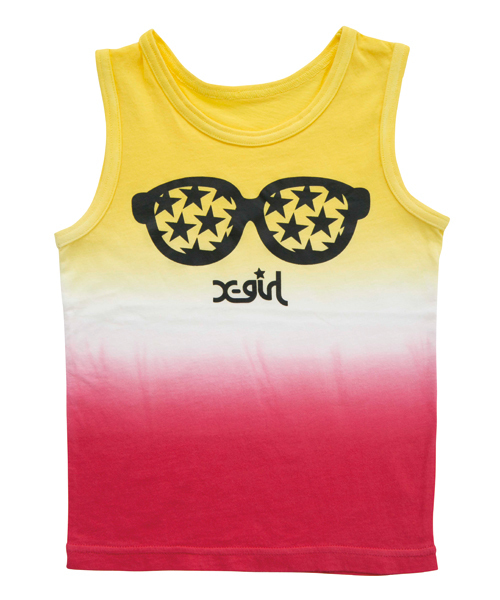 X-girl Stages（エックスガールステージス）の「GRADATION TANKTOP SUNGLASSES（2T・3T）（タンクトップ・キッズ・ピンク/パープル/イエロー・2T/3T）」の2枚目の写真