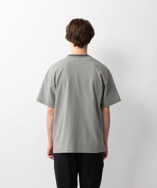 Steven Alan（スティーブンアラン）の「＜Steven Alan＞ LIGHT HI-DENS MULTI BORDER TEE-BOX/Tシャツ（Tシャツ/カットソー・メンズ・オレンジ/ケリー・LARGE/SMALL/MEDIUM/X-LARGE）」の9枚目の写真