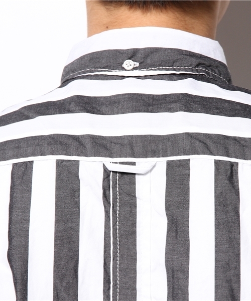 WHO'S WHO gallery(フーズフーギャラリー)の「ワイドストライプシャツ(シャツ/ブラウス・メンズ・ブラック/ネイビー・MEDIUM/LARGE)」の9枚目の写真