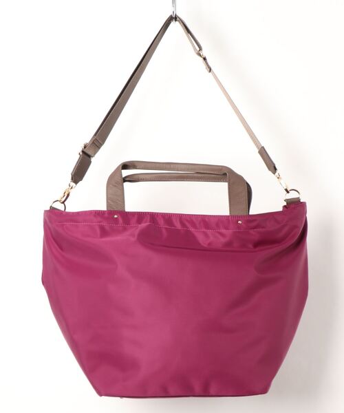 VitaFelice（ヴィータフェリーチェ）の「本革ハンドル2wayビッグナイロントートバッグ（ボストンバッグ・レディース・ブラック/チャコールグレー/ネイビー/パープル/ベージュ系その他・FREE）」の5枚目の写真