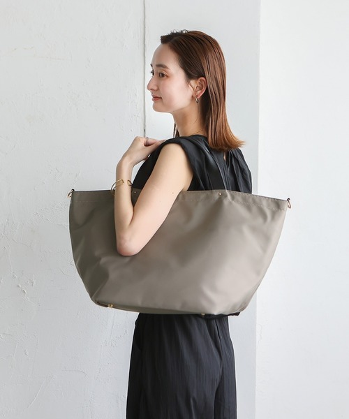 セール】本革ハンドル2wayビッグナイロントートバッグ（ボストンバッグ