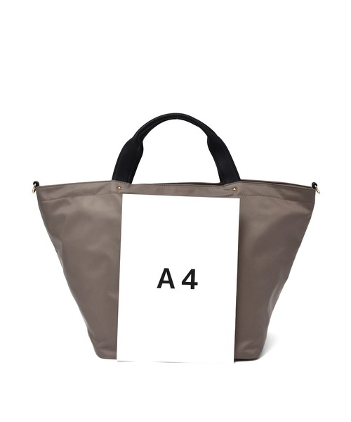 VitaFelice（ヴィータフェリーチェ）の「本革ハンドル2wayビッグナイロントートバッグ（ボストンバッグ・レディース・ブラック/チャコールグレー/ネイビー/パープル/ベージュ系その他・FREE）」の13枚目の写真
