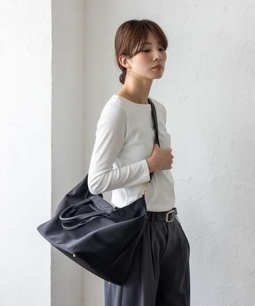 マイウィークネス ショルダーバッグ ハンドバッグ 2way レザー 黒 国産アップルレザー製「Apple 2Way Mini Bag」| LOVST TOKYO, アップル