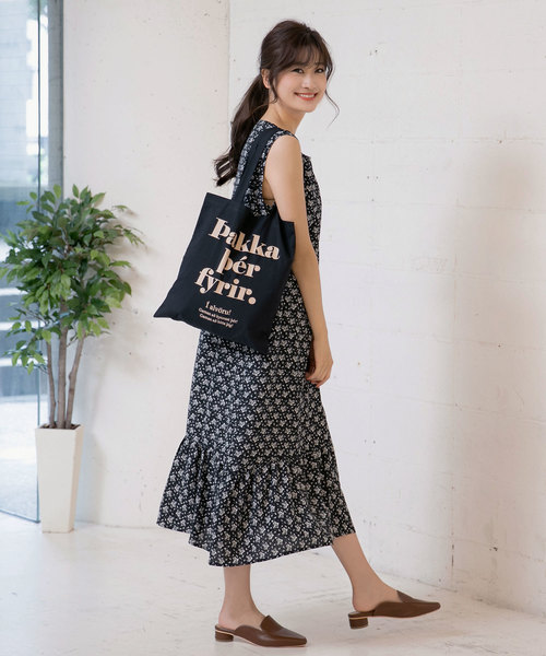 KOBE LETTUCE（コウベレタス）の「ロゴプリントスクエアエコバッグ（エコバッグ/サブバッグ・レディース・オフホワイト/ライトカーキ/ブラック・FREE）」の9枚目の写真