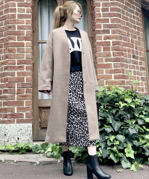 archives（アルシーヴ）の「Vネックウールロングコート（その他アウター・レディース・ブラック/シルバーグレー/グレー系その他/オフホワイト・MEDIUM）」の4枚目の写真