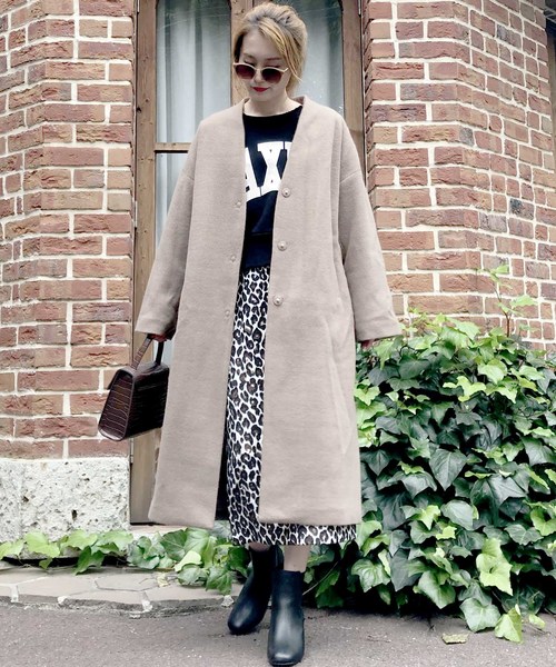 archives（アルシーヴ）の「Vネックウールロングコート（その他アウター・レディース・ブラック/シルバーグレー/グレー系その他/オフホワイト・MEDIUM）」の6枚目の写真