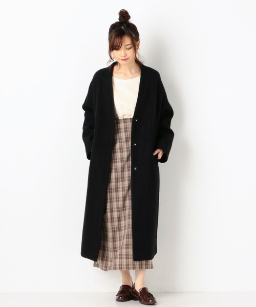 archives（アルシーヴ）の「Vネックウールロングコート（その他アウター・レディース・ブラック/シルバーグレー/グレー系その他/オフホワイト・MEDIUM）」の21枚目の写真