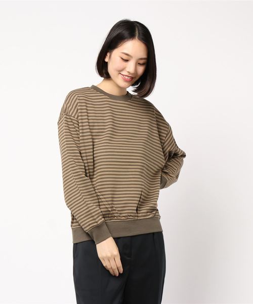 AMERICAN HOLIC(アメリカンホリック)の「ドロップショルダー裾ギャザー裏毛プルオーバー *(Tシャツ/カットソー・レディース・チャコールグレー/パープル/カーキ/イエロー/ホワイト系その他/その他7/グレー系その他4・M/L)」の7枚目の写真