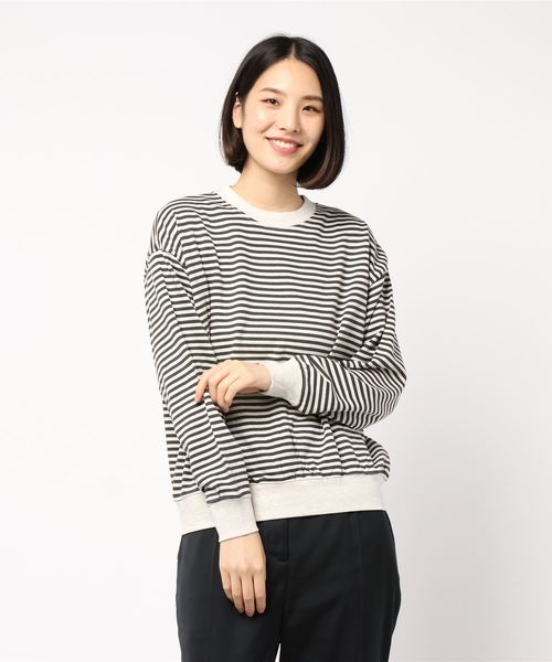 AMERICAN HOLIC(アメリカンホリック)の「ドロップショルダー裾ギャザー裏毛プルオーバー *(Tシャツ/カットソー・レディース・チャコールグレー/パープル/カーキ/イエロー/ホワイト系その他/その他7/グレー系その他4・M/L)」の4枚目の写真