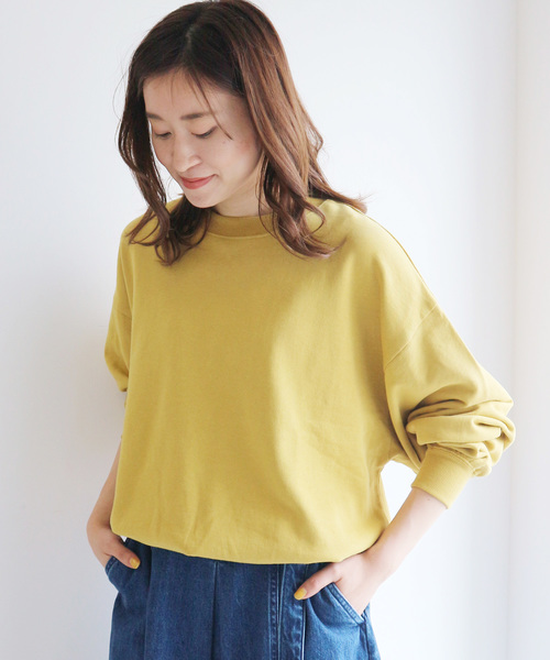 AMERICAN HOLIC(アメリカンホリック)の「ドロップショルダー裾ギャザー裏毛プルオーバー *(Tシャツ/カットソー・レディース・チャコールグレー/パープル/カーキ/イエロー/ホワイト系その他/その他7/グレー系その他4・M/L)」の6枚目の写真