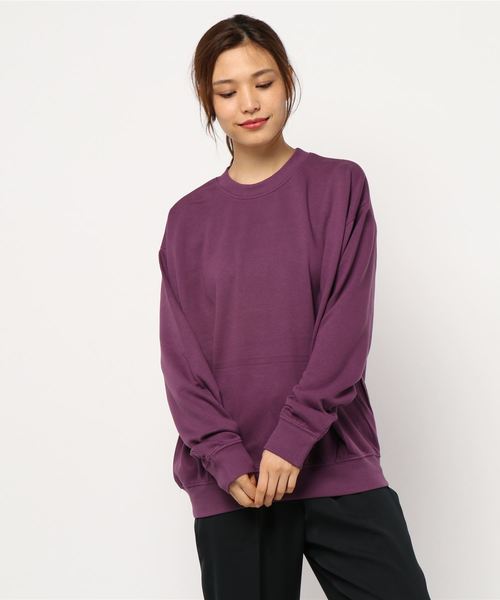 AMERICAN HOLIC(アメリカンホリック)の「ドロップショルダー裾ギャザー裏毛プルオーバー *(Tシャツ/カットソー・レディース・チャコールグレー/パープル/カーキ/イエロー/ホワイト系その他/その他7/グレー系その他4・M/L)」の15枚目の写真