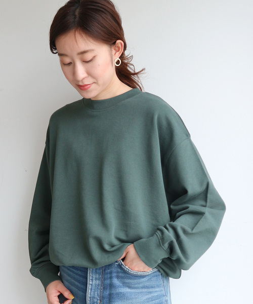 AMERICAN HOLIC(アメリカンホリック)の「ドロップショルダー裾ギャザー裏毛プルオーバー *(Tシャツ/カットソー・レディース・チャコールグレー/パープル/カーキ/イエロー/ホワイト系その他/その他7/グレー系その他4・M/L)」の14枚目の写真