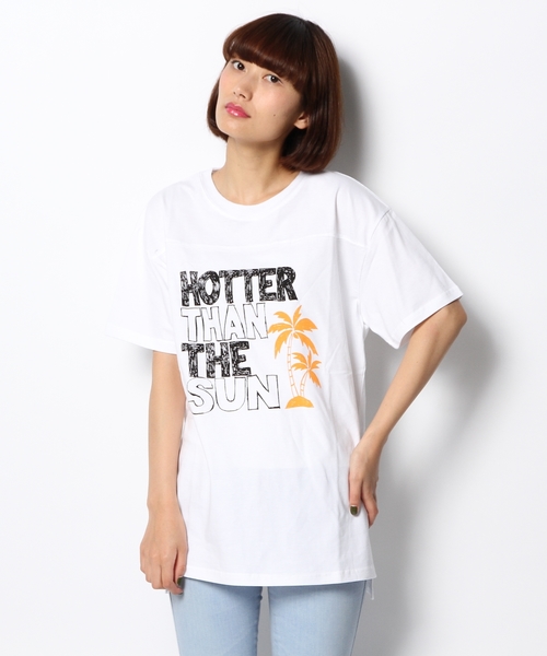 DANCE LB-03(ダンス エルビー・ゼロスリー)の「HOT Tシャツ(Tシャツ/カットソー・レディース・ホワイト系/ブラック系/オレンジ系・FREE)」の1枚目の写真
