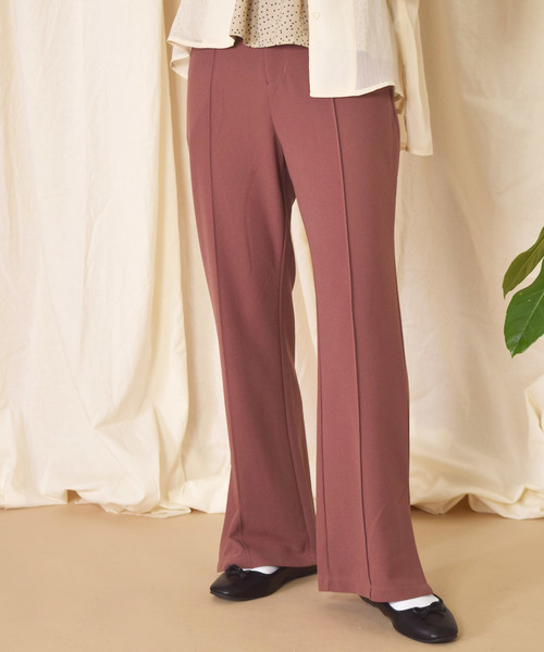 w closet（ダブルクローゼット）の「ツイルカットジョーゼットセミフレアパンツ（その他パンツ・レディース・ミント/ピンクベージュ/ピンク系その他/ブラウン/ベージュ/レンガ/ブラック・FREE）」の6枚目の写真