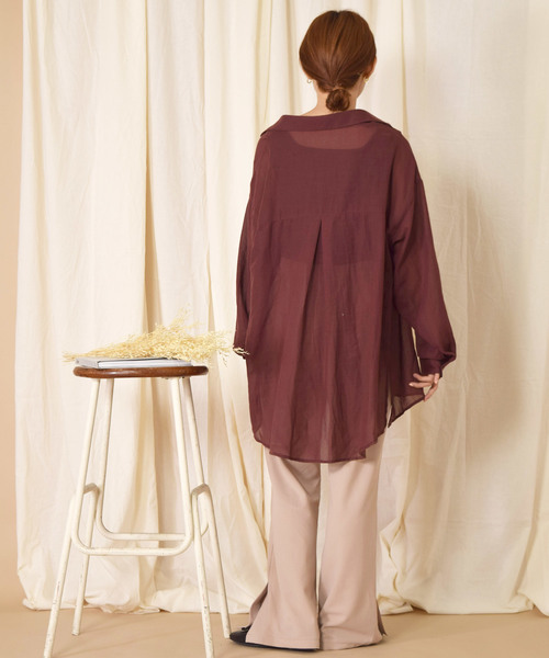 w closet（ダブルクローゼット）の「ツイルカットジョーゼットセミフレアパンツ（その他パンツ・レディース・ミント/ピンクベージュ/ピンク系その他/ブラウン/ベージュ/レンガ/ブラック・FREE）」の13枚目の写真