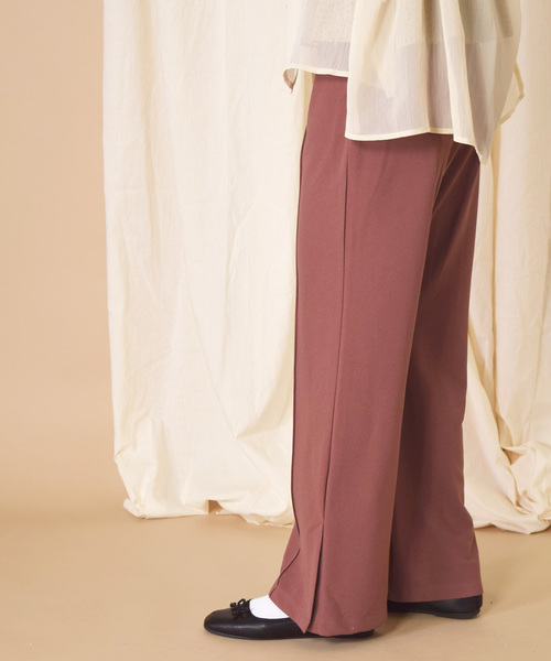 w closet（ダブルクローゼット）の「ツイルカットジョーゼットセミフレアパンツ（その他パンツ・レディース・ミント/ピンクベージュ/ピンク系その他/ブラウン/ベージュ/レンガ/ブラック・FREE）」の20枚目の写真