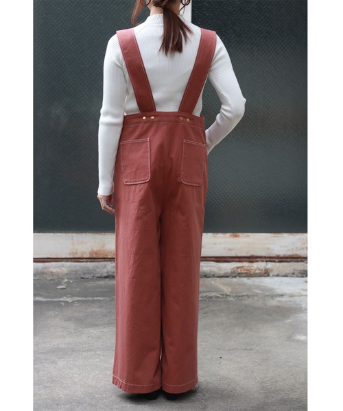 vingtrois（バントロア）の「【vingtrois】まるでユーズドのようなこなれ感のジップアップワイドチノサロペット/オーバーオール/ワイドシルエットサロペット（サロペット/オーバーオール・レディース・ブラック/モカ/キャメル・M）」の18枚目の写真