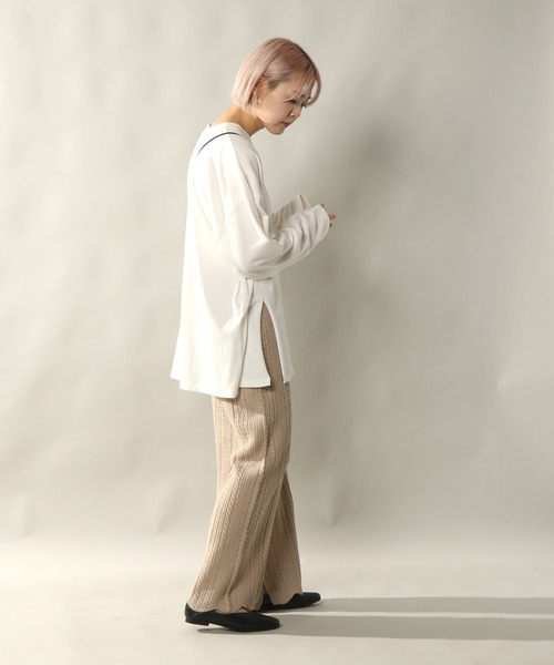 notch.(ノッチ)の「裾スカラップニットパンツ(その他パンツ・レディース・ベージュ/ブラウン/オフホワイト/レンガ・M)」の13枚目の写真