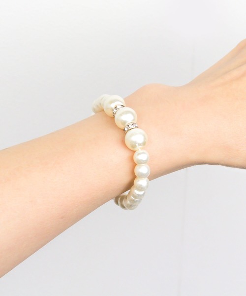 Cinderella（シンデレラ）の「パーティーアクセサリー ネックレス ブレスレット ピアス セット フェイクパール シンプル（ピアス（両耳用）・レディース・シルバー/ゴールド・ONE SIZE）」の5枚目の写真