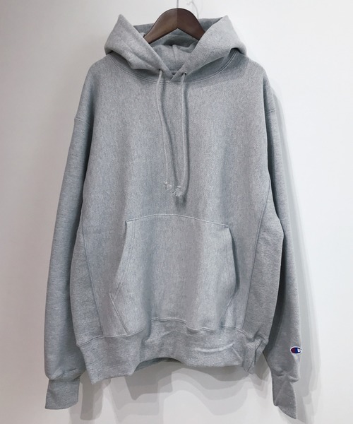 Champion（チャンピオン）の「Champion(チャンピオン) / 12oz リバースウィーブ スウェット プルオーバー パーカー（パーカー・メンズ・ホワイト/ライトグレー/ブラック/ダークグリーン/ネイビー/オートミール/杢グレー/ヘザーチャコール・M/L/XL）」の4枚目の写真
