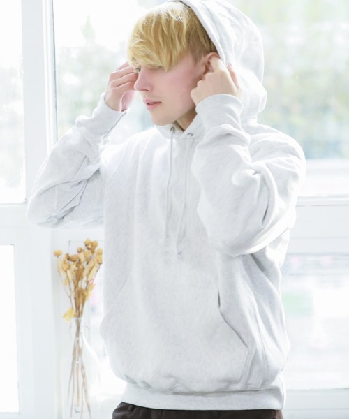 Champion（チャンピオン）の「Champion(チャンピオン) / 12oz リバースウィーブ スウェット プルオーバー パーカー（パーカー・メンズ・ホワイト/ライトグレー/ブラック/ダークグリーン/ネイビー/オートミール/杢グレー/ヘザーチャコール・M/L/XL）」の3枚目の写真