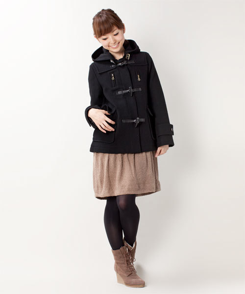 NANO universe(ナノユニバース)の「ハードメルトンショートダッフルコート(ダッフルコート・レディース・ブラック/ベージュ/ネイビー・36/38)」の18枚目の写真