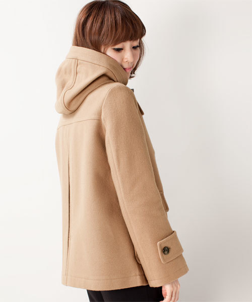 NANO universe(ナノユニバース)の「ハードメルトンショートダッフルコート(ダッフルコート・レディース・ブラック/ベージュ/ネイビー・36/38)」の12枚目の写真