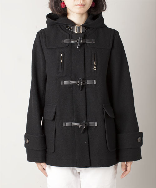 NANO universe(ナノユニバース)の「ハードメルトンショートダッフルコート(ダッフルコート・レディース・ブラック/ベージュ/ネイビー・36/38)」の14枚目の写真