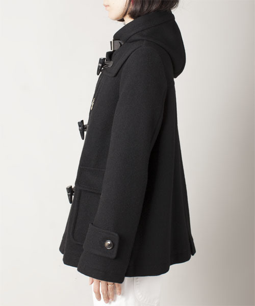 NANO universe(ナノユニバース)の「ハードメルトンショートダッフルコート(ダッフルコート・レディース・ブラック/ベージュ/ネイビー・36/38)」の15枚目の写真