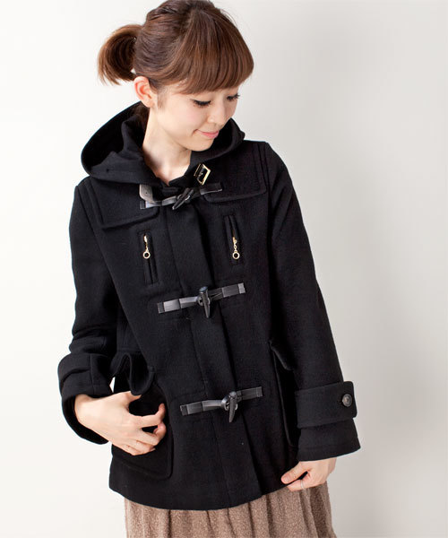 NANO universe(ナノユニバース)の「ハードメルトンショートダッフルコート(ダッフルコート・レディース・ブラック/ベージュ/ネイビー・36/38)」の21枚目の写真