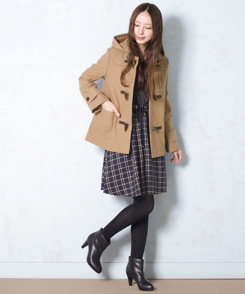 NANO universe(ナノユニバース)の「ハードメルトンショートダッフルコート(ダッフルコート・レディース・ブラック/ベージュ/ネイビー・36/38)」の19枚目の写真