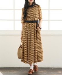 osharewalker | 【廃盤】『幾何学柄レトロシャツワンピース』(ワンピース)