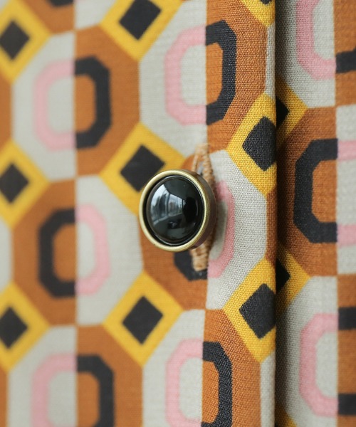 osharewalker（オシャレウォーカー）の「【廃盤】『幾何学柄レトロシャツワンピース』（ワンピース・レディース・イエロー/ブラウン系その他・1/2）」の13枚目の写真