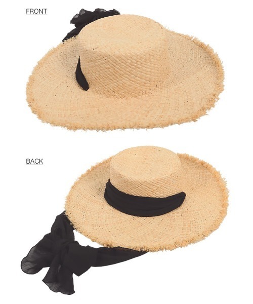 KOBE LETTUCE（コウベレタス）の「シフォンリボンラフィアハット（ハット・レディース・ライトベージュ・FREE）」の5枚目の写真