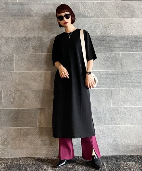 PAGEBOY(ページボーイ)の「シアーTシャツワンピースSET(ワンピース・レディース・ブラック/ボルドー/グレイッシュベージュ・FREE)」の7枚目の写真