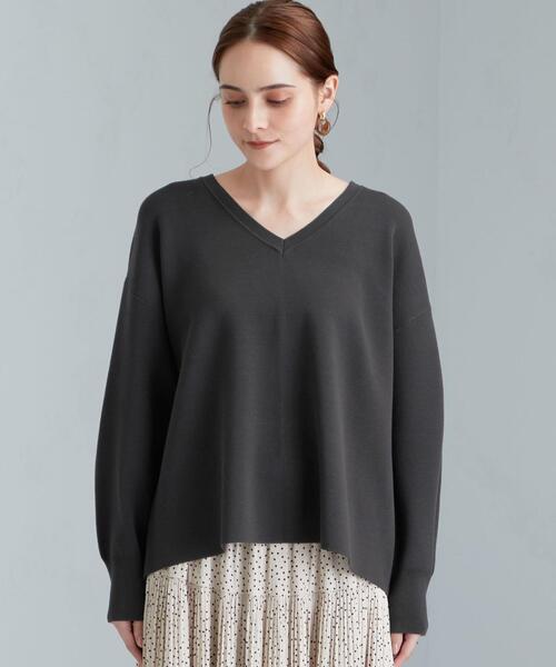 green label relaxing（グリーンレーベルリラクシング）の「FFC ミラノリブ Vネック プルオーバー ニット（ニット/セーター・レディース・ダークグレー/その他1/ライム/ナチュラル・FREE）」の18枚目の写真
