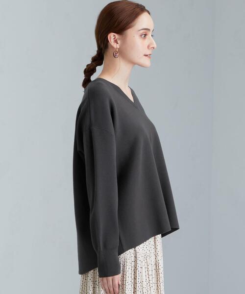 green label relaxing（グリーンレーベルリラクシング）の「FFC ミラノリブ Vネック プルオーバー ニット（ニット/セーター・レディース・ダークグレー/その他1/ライム/ナチュラル・FREE）」の17枚目の写真