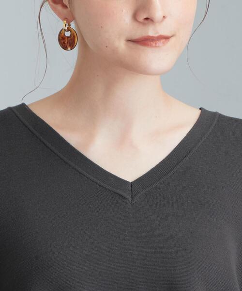 green label relaxing（グリーンレーベルリラクシング）の「FFC ミラノリブ Vネック プルオーバー ニット（ニット/セーター・レディース・ダークグレー/その他1/ライム/ナチュラル・FREE）」の15枚目の写真