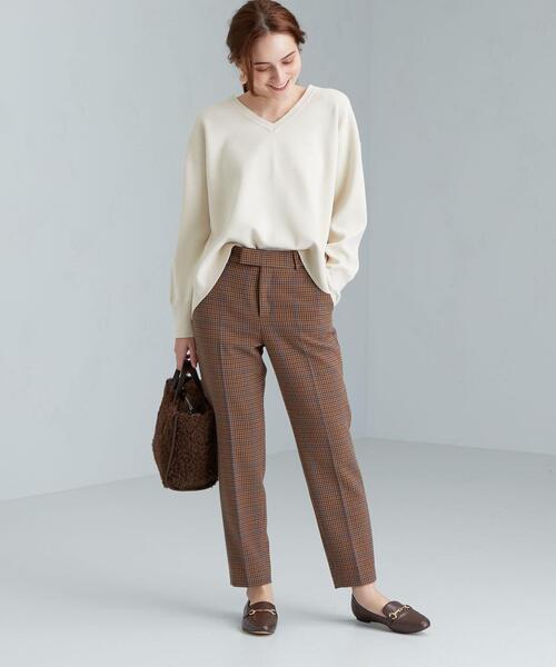 green label relaxing（グリーンレーベルリラクシング）の「FFC ミラノリブ Vネック プルオーバー ニット（ニット/セーター・レディース・ダークグレー/その他1/ライム/ナチュラル・FREE）」の5枚目の写真