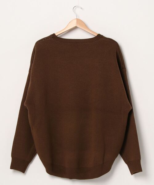 CAMP7（キャンプセブン）の「【CAMP7】マウンテンロゴニット（ニット/セーター・レディース・オフホワイト/ブラウン/パープル・ONE SIZE）」の4枚目の写真