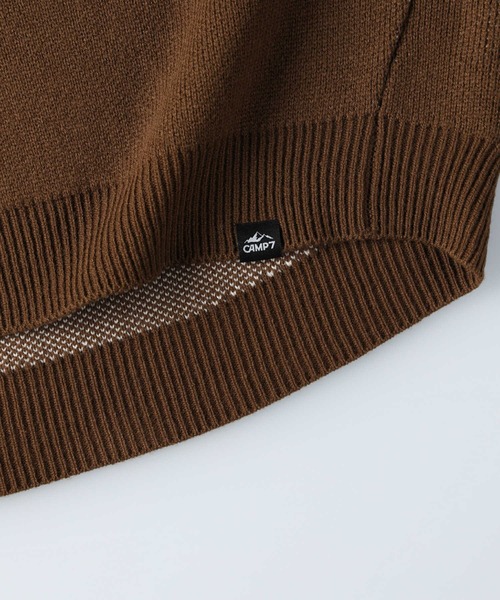 CAMP7（キャンプセブン）の「【CAMP7】マウンテンロゴニット（ニット/セーター・レディース・オフホワイト/ブラウン/パープル・ONE SIZE）」の12枚目の写真