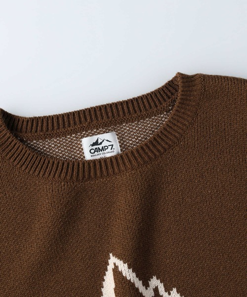CAMP7（キャンプセブン）の「【CAMP7】マウンテンロゴニット（ニット/セーター・レディース・オフホワイト/ブラウン/パープル・ONE SIZE）」の13枚目の写真