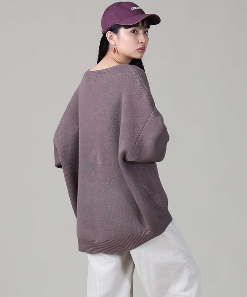 CAMP7（キャンプセブン）の「【CAMP7】マウンテンロゴニット（ニット/セーター・レディース・オフホワイト/ブラウン/パープル・ONE SIZE）」の9枚目の写真