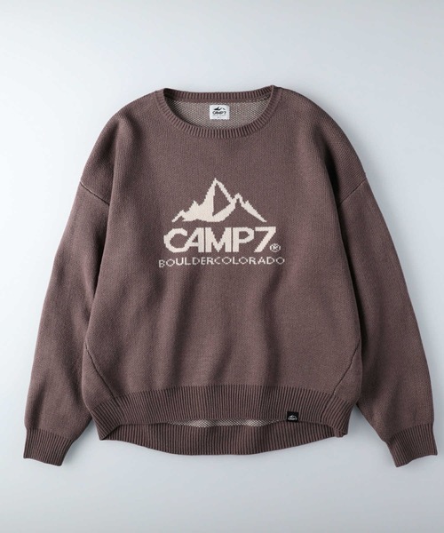 CAMP7（キャンプセブン）の「【CAMP7】マウンテンロゴニット（ニット/セーター・レディース・オフホワイト/ブラウン/パープル・ONE SIZE）」の16枚目の写真